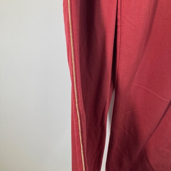 Womens Colsie Lounge Pants Crimson Gold Stripe Side Slit at Hem L Pockets Drawst - Picture 6 of 10